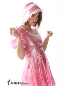 Sissy Bo Peep Kleid von Rosa Polkadot PVC, Damen