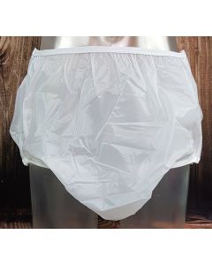 Drylife Vinyl Snap-On Plastic Pants, Semi-Clear White