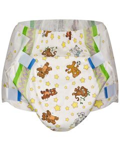 Crinklz Adult Diapers with Print, Plastic Backed